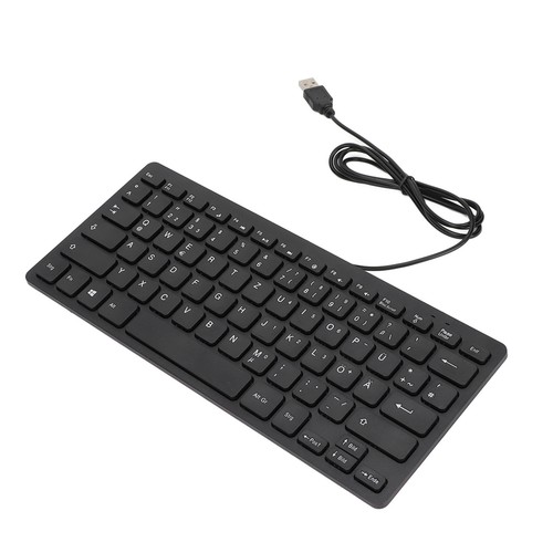 (German)Computer Keyboard 78 Keys Ultra Slim USB Wired Ergonomic Keyboard - Picture 2 of 12