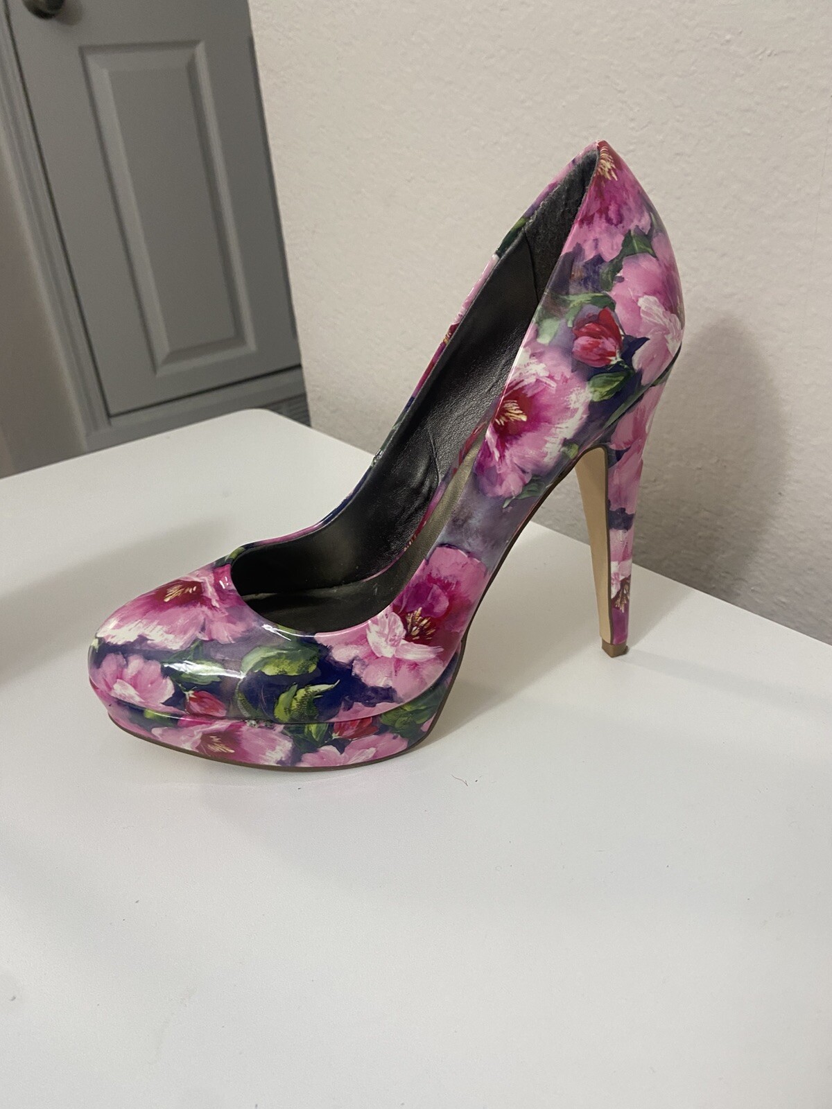 Sz 9m Platform Floral Pink