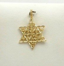Colgante Oro 14k Estrella de David Historias del Antiguo Testamento Dije Judío Nuevo