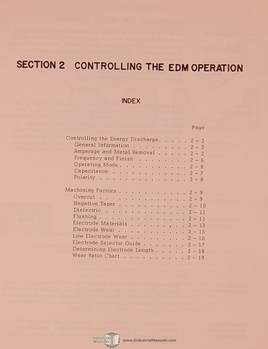 Ingersoll Rand Southbend Criterion 1000, EDM Operation Service Electrical Manual - Picture 4 of 7