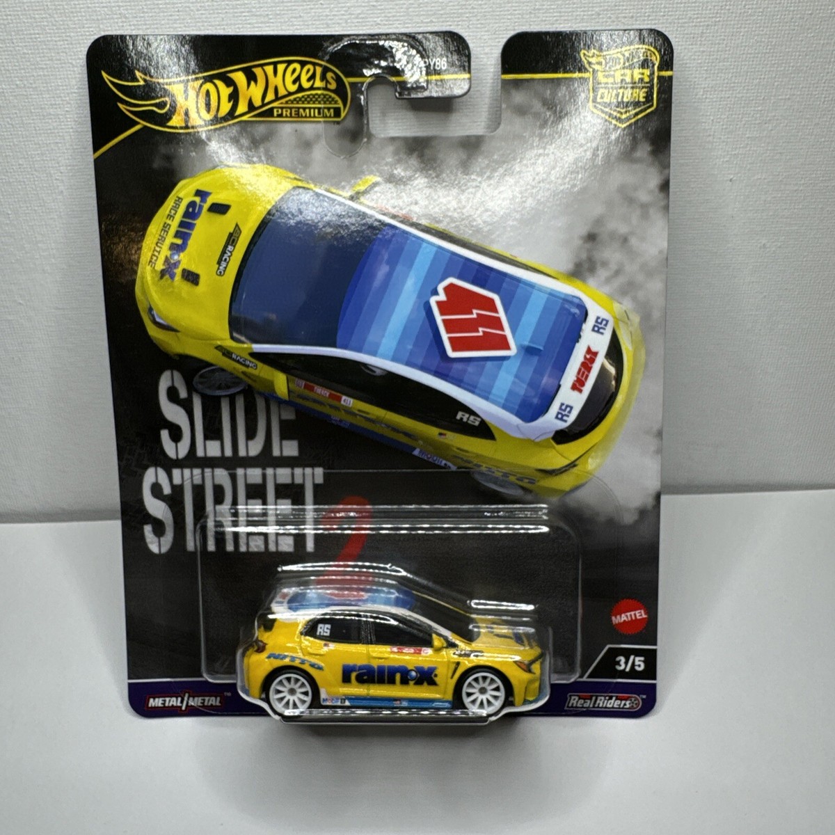 Hot Wheels Toyota GR Corolla Slide Street 2 Car Culture 3/5 Rain-x