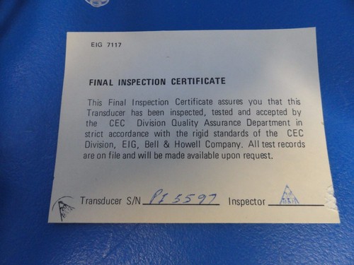 Bell & Howell 4-327-I P/N 368430-0001 *Pressure Transducer* ~ 14126 - Picture 2 of 9