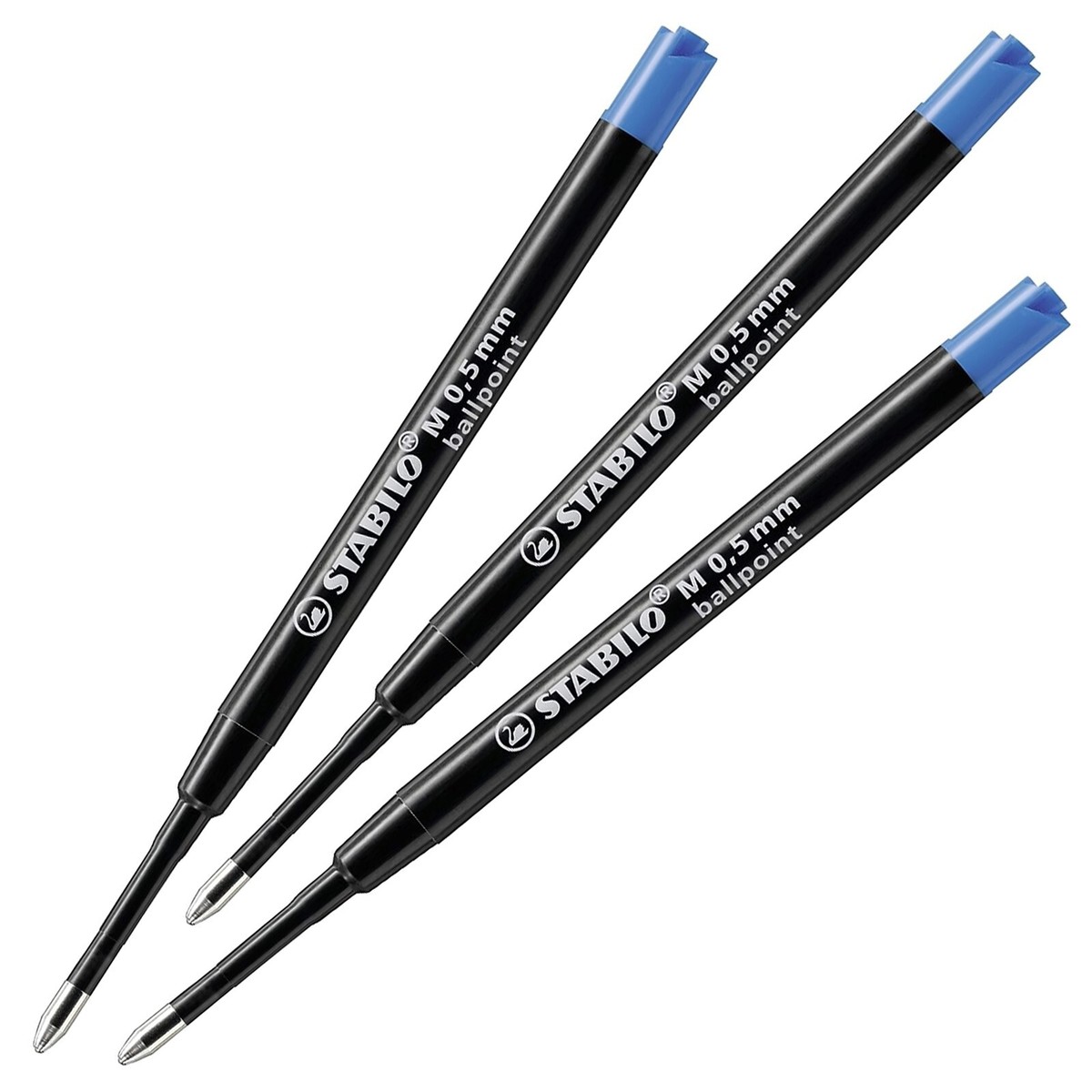 STABILO Blue Ballpoint Pen Refill Medium Tip Triple Pack