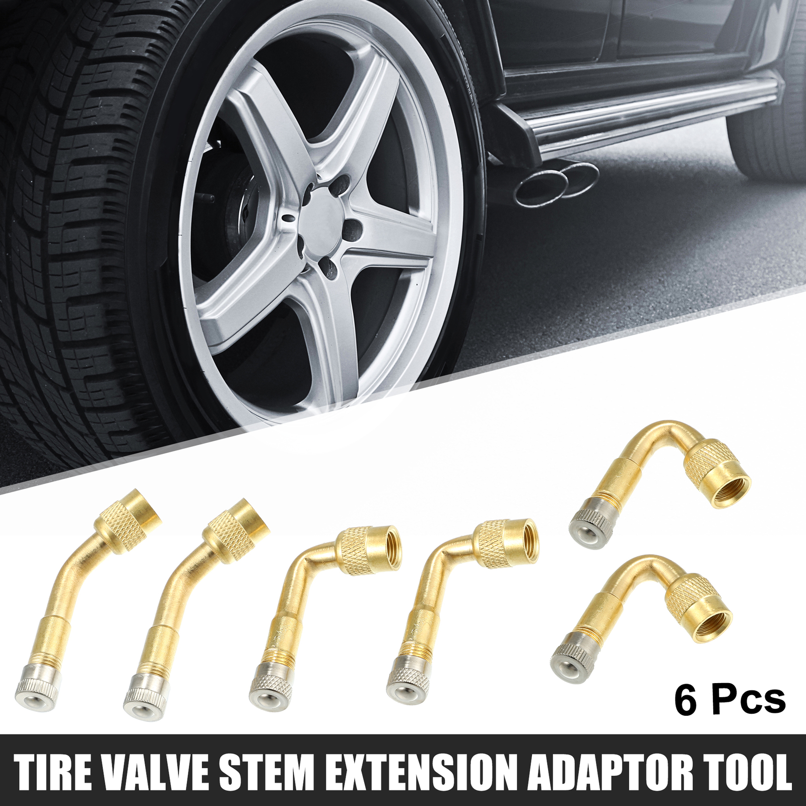 6 Pcs Valve Stem Extenders 45 Degree 90 Degree 135 Degree Car Tire