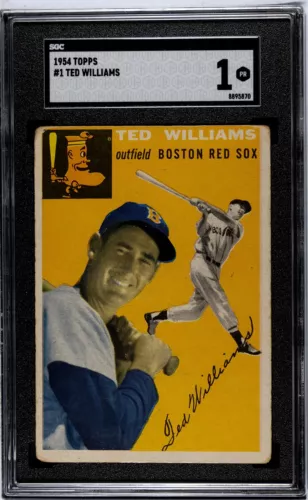 1954 Topps #1 Ted Williams SGC 1 Boston Red Sox HOF Legend