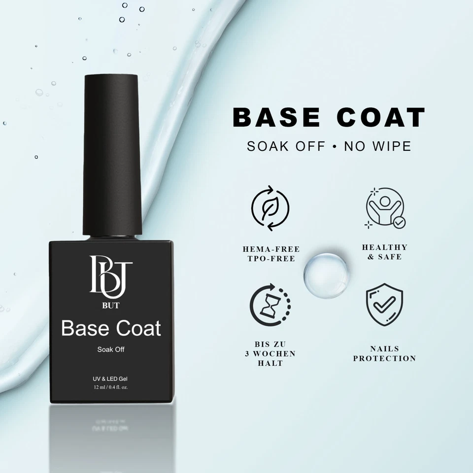 BUT Nails Base Coat UV nagellack 12 ml Soak Off No-Wipe - Bild 2 von 2