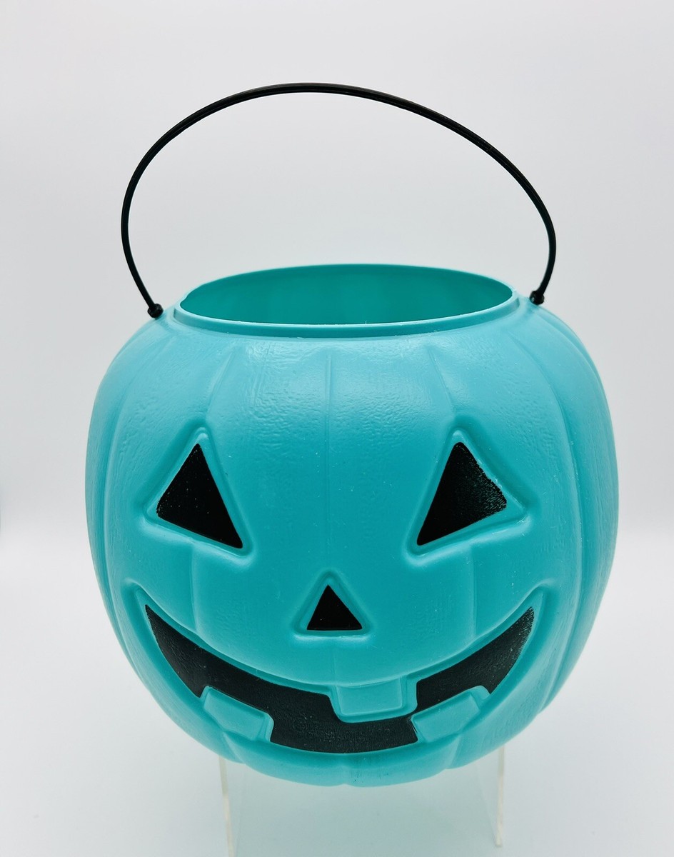 Halloween Teal Pumpkin Jack O' Lantern Candy Bucket Teal Amloid