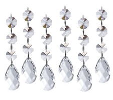 30PCS Clear Acrylic Crystal Ornament Beads Garland Hanging Chandelier Decor