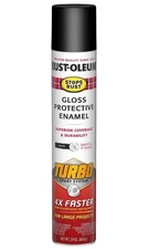 Rust-Oleum 376298 Stops Rust Turbo Spray System Spray Paint, 24 oz, Gloss Black
