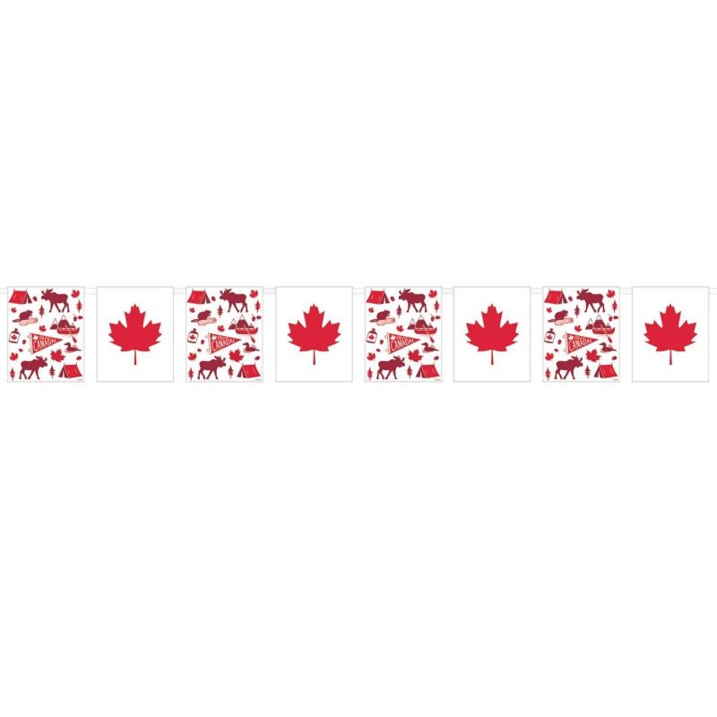 Canadian Pride Plastic Flag Banner 22' Long With 22 Flags Flag size 10.5" x 8.5" Canadian Pride Plastic Flag Banner 22' Long With 22 Flags Flag size 10.5" x 8.5"