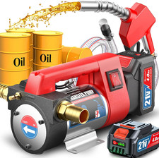 Cordless Diesel Transfer Pump Kit, Fuel Transfer Pump Battery Powered 12GPM with