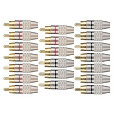 20PCS RCA Male Adapter Plug With Color-Coded for Easy Polarity Identification