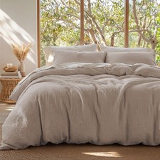 Bedsure Queen 100 Cotton Muslin Duvet Cover Gauze Bedding Set