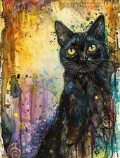 Black Cat #3 | A4 Mulberry Rice Paper | Paper for Decoupage | Craft Kreatively