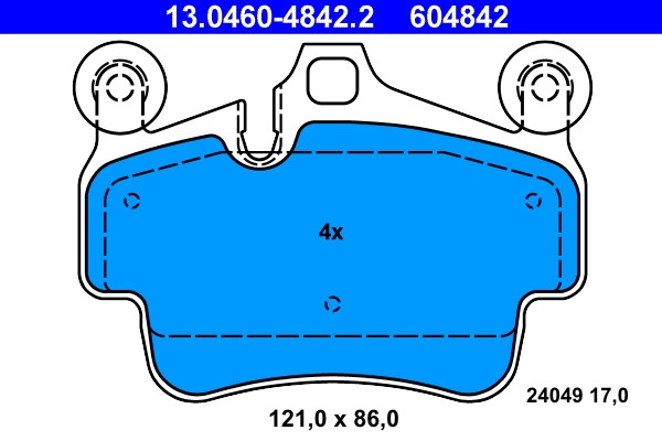 Plaquettes de frein ATE 13.0460-4842.2 pour système d'origine OE 9973519