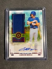 2024 Panini Boys of Summer Red CARSON BENGE #45/49 Patch Auto NY Mets