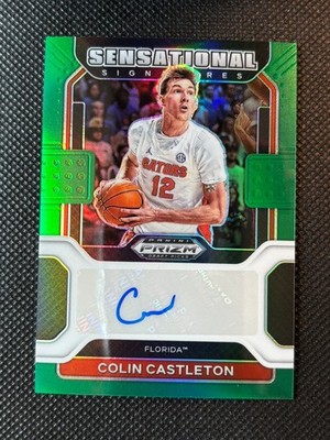 2022 Prizm Draft Picks Colin Castleton Sensational Signatures Green SS-CCA