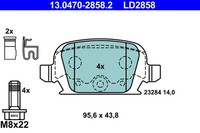 Hinterachse ATE 13.0470-2858.2 Bremsbelagsatz, Scheibenbremse FüR Opel,Vauxhall
