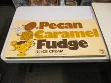 Baskin Robbins ice cream 1980 PECAN CARAMEL FUDGE candy store sign Olympics