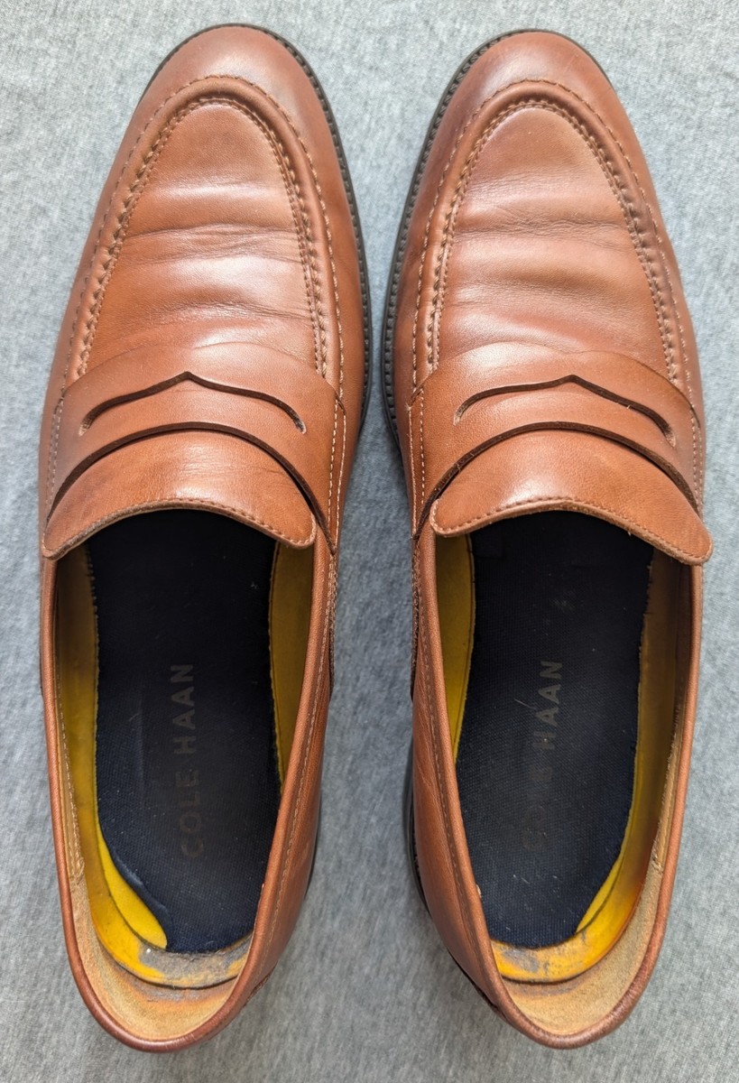 Cole Haan Grand Hawthorne Penny Loafers Men's Sz 11 Brown Leather