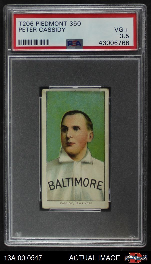 1909 T206 Peter Cassidy Eastern League - Baltimore PSA 3.5 - VG+