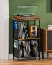Solid Wood Record Player Stand Holds 200 Albums Turntable Table