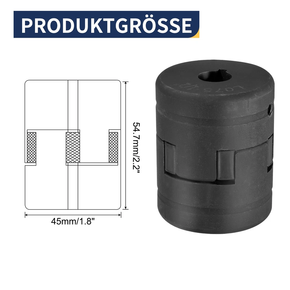 3Pcs 1/2" to 1" L075 Flexible L-Jaw Coupling Coupler Set - image 2 of 4