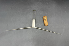 1918 Antique  Telescoping / Folding Coat Travel Hanger with Leather Case