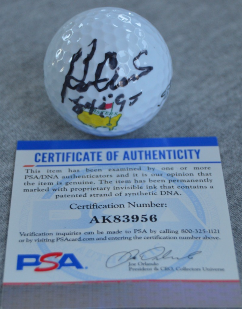 Ben Crenshaw Autographed Signed Titleist Masters Logo Golf Ball PSA COA W/Years 