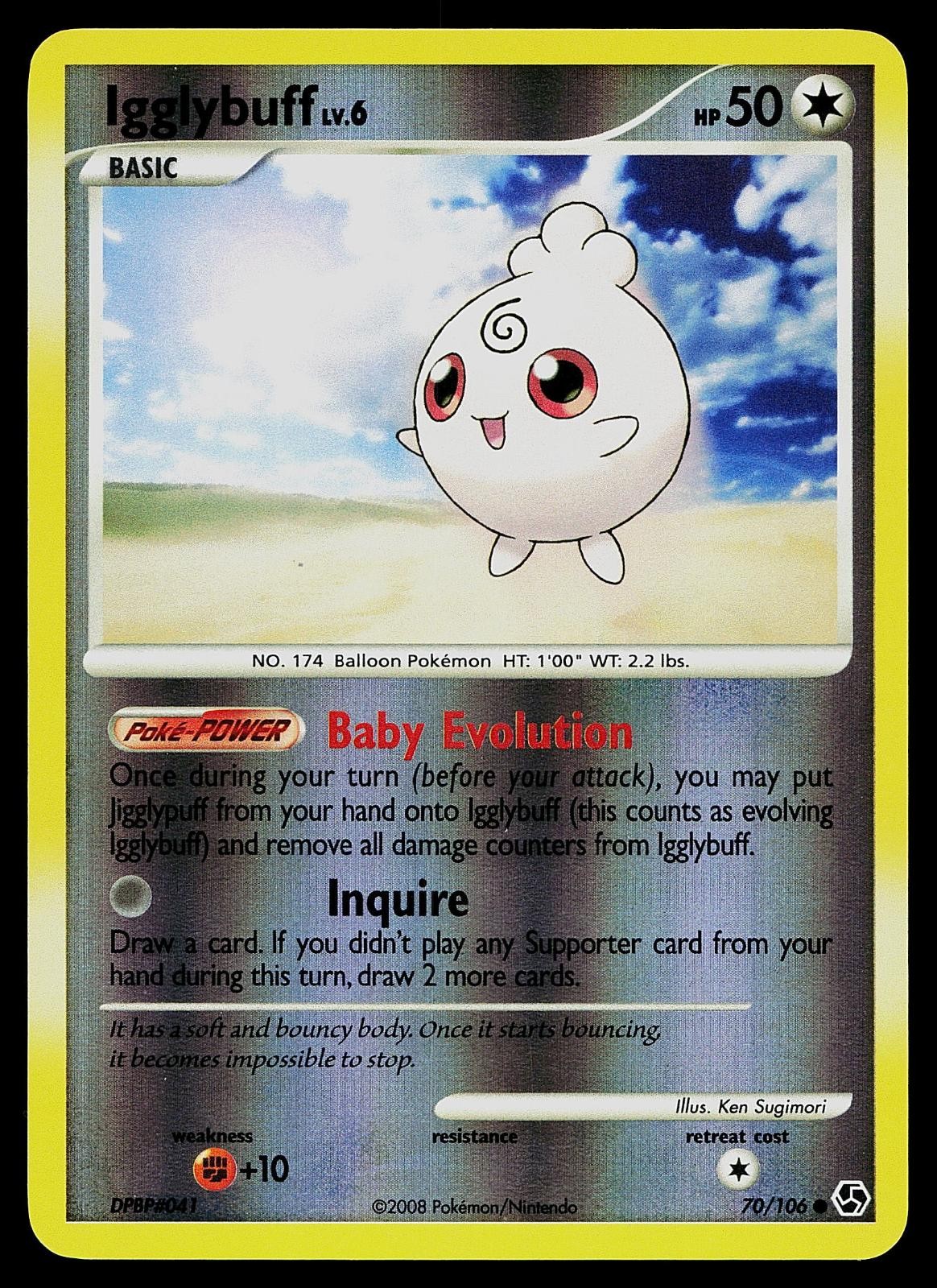 Pokemon Card - Igglybuff Great Encounters 70/106 Reverse Holo Common
