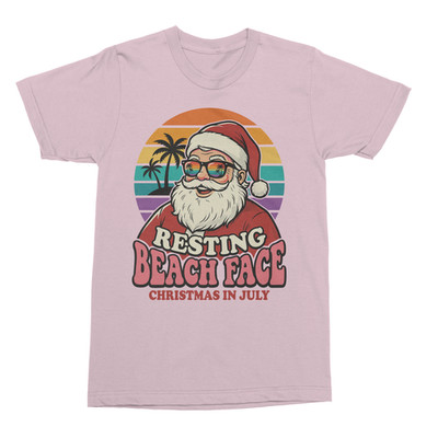 Resting Beach Face Christmas in July Santa Retro Unisex T-Shirt