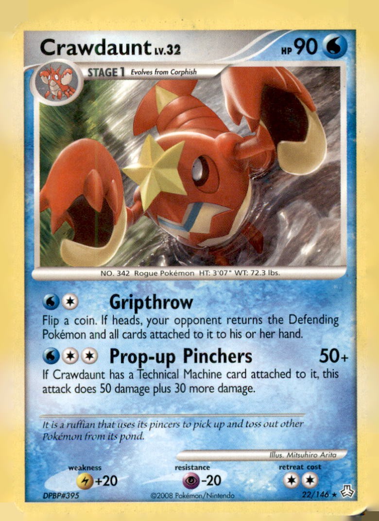 Crawdaunt 22/146 Rare Legends Awakened Pokemon Near Mint