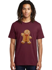 Gingerbread-Man-1 Mens Graphic Tee, 100% Cotton, Casual Summer Wear