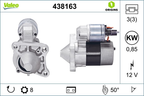 Anlasser Starter Valeo Origins - NEW O.E. Technologie 438163 FüR Renault Nissan-image
