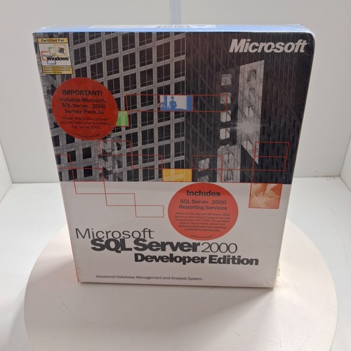Microsoft SQL Server 2000 Developer Edition Sealed Box X08‑15681 NOS | eBay