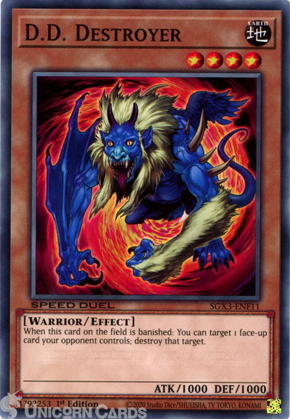 SGX3-ENF11 D.D. Destroyer :: Common 1st Edition Mint YuGiOh Card