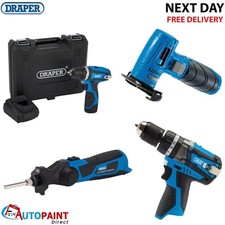 Draper 12V Cordless Electric Combi Drill 10.8V Soldering Iron Angle Grinder