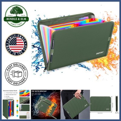 13 Pocket Expanding File Folder with Zipper Closure for Documents and Papers