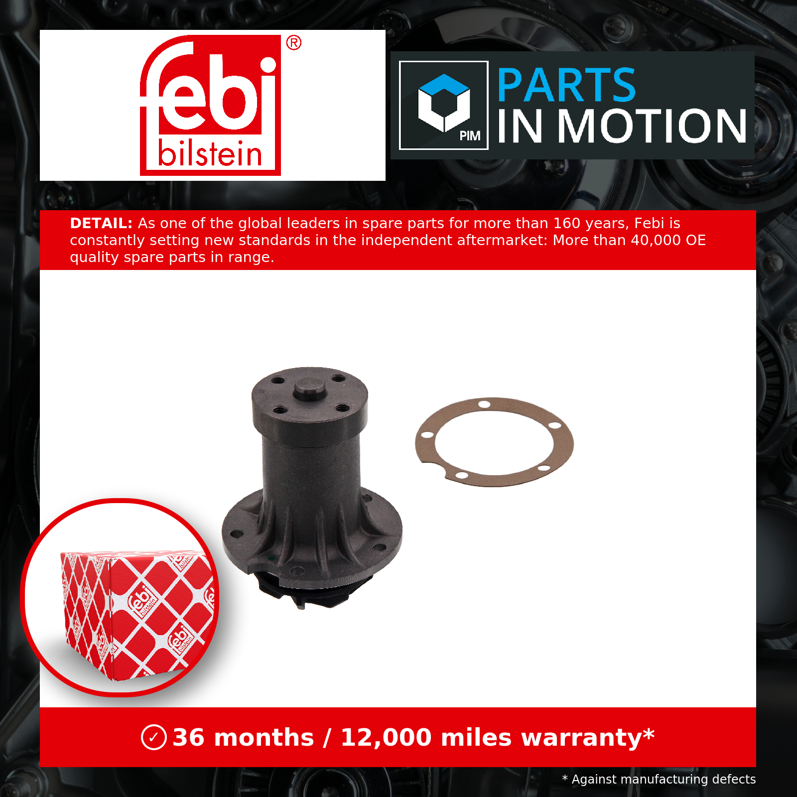 Water pump 01356 FEBI BILSTEIN for MERCEDES-BENZ /8 /8 Coupe 123 Saloon S-CLASS - Image 13