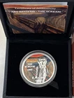 THE SCREAM EDWARD MUNCH 1 OZ 999 SILVER ART REVIVED COLORIZED ROUND 2018 BOX COA