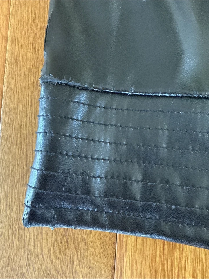 Victoria’s Secret 2 Moto Faux Leather Black Mini Skirt Stitch Hem Y2K READ RARE - Image 4 of 4