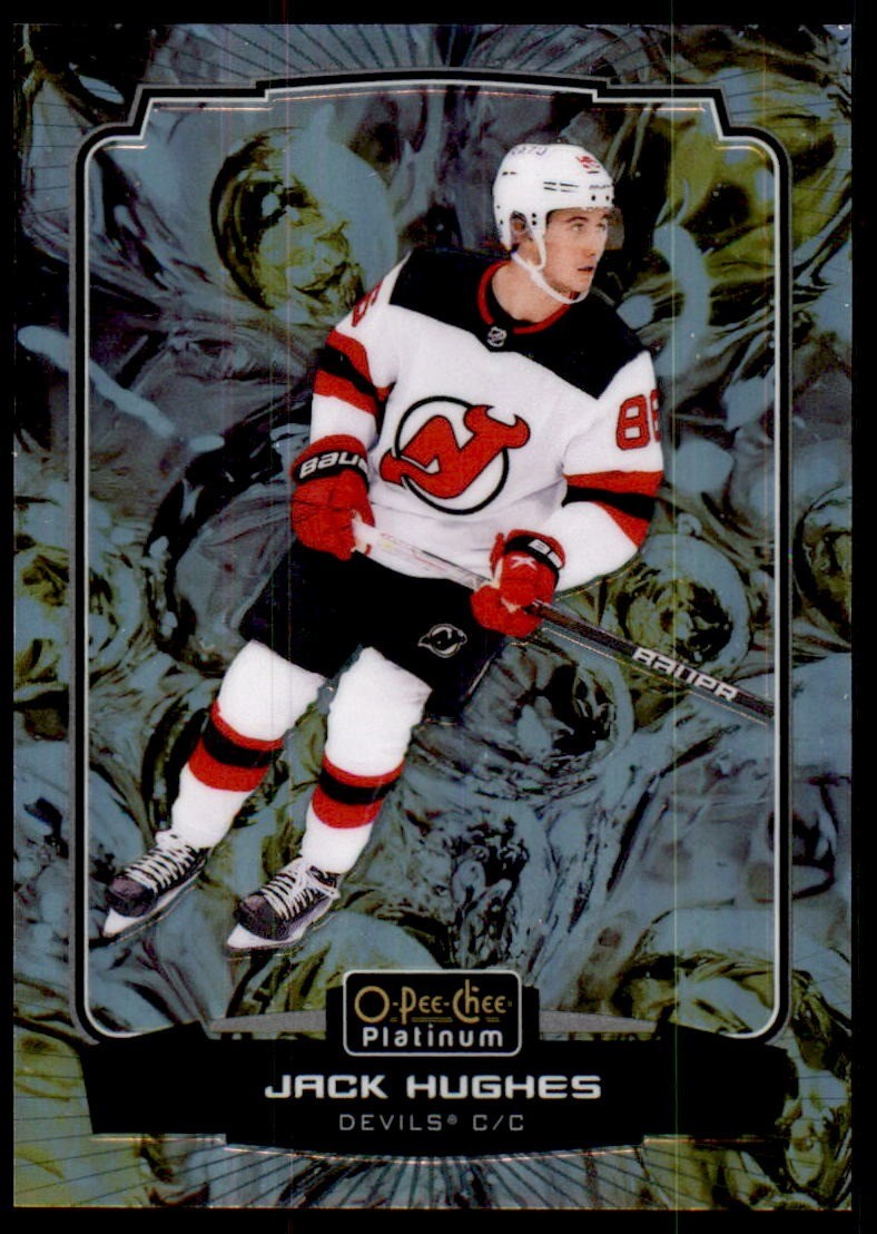 2022-23 O-Pee-Chee Platinum #24 Jack Hughes #/349 Liquid-Metal