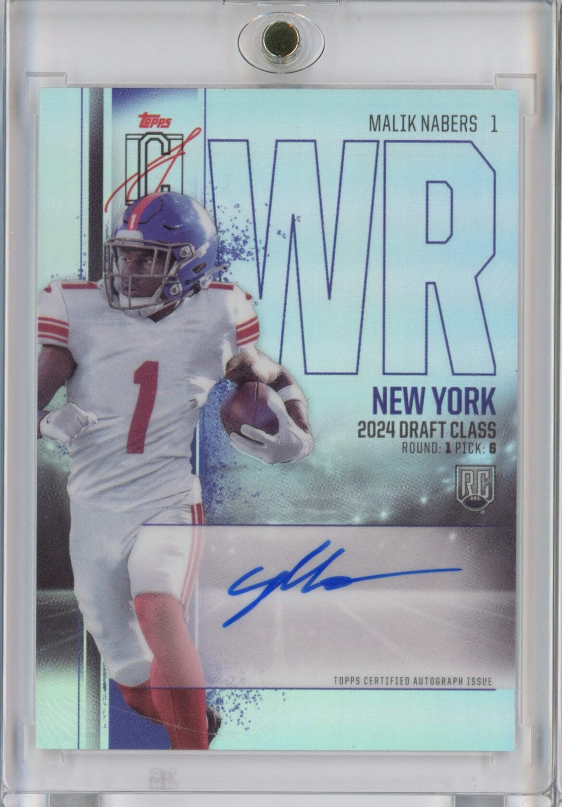 2024 Topps Malik Nabers #RCVMN Signature Class Chrome Auto Vari RC Football Card