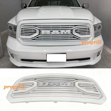 Front Grill for Dodge Ram 1500 2013-2018 Big Horn Bumper Grille White W/Letters