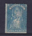 1858 QUEEN VICTORIA ON THRONE ROULETTE VICTORIA STATE PRE-DECIMAL STAMP VFU #32
