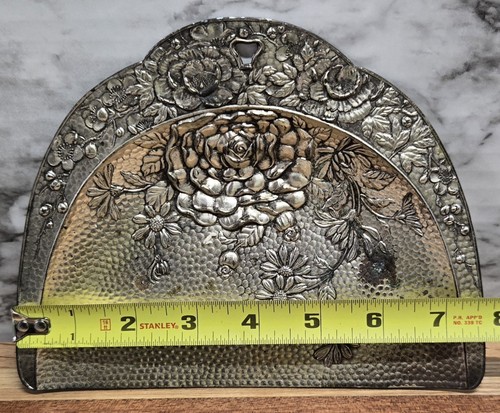 Vintage Decorative Dust Pan Embossed Flowers Silver Tone Wall Hanging Patina... - Picture 6 of 8
