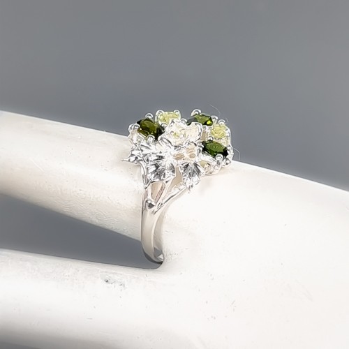 Art Jewelry Natural Chrome Diopside Ring 925 Sterling Silver Size 9.25 /R412880 - Picture 3 of 8