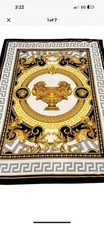 Nuovissimo ASCIUGAMANO DA SPIAGGIA VERSACE barocco con leoni (oro, nero e bianco)