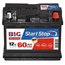 Autobatterie AGM 12V 60Ah 700A/EN BIG-Batterie für PKW Start-Stop Automatik