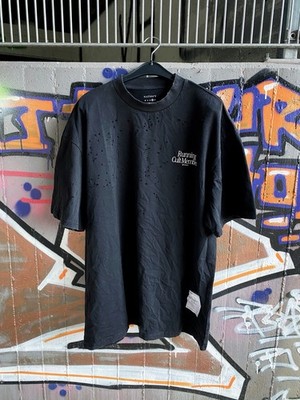 SATISFY Running Cult Member T-Shirt   Distressed Black